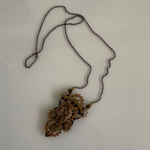 Wood steampunk pendant